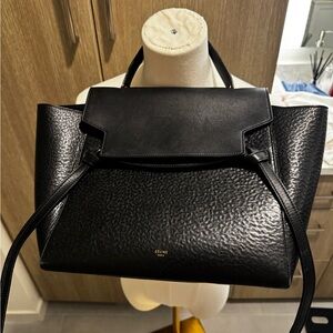 Celine black leather medium handbag